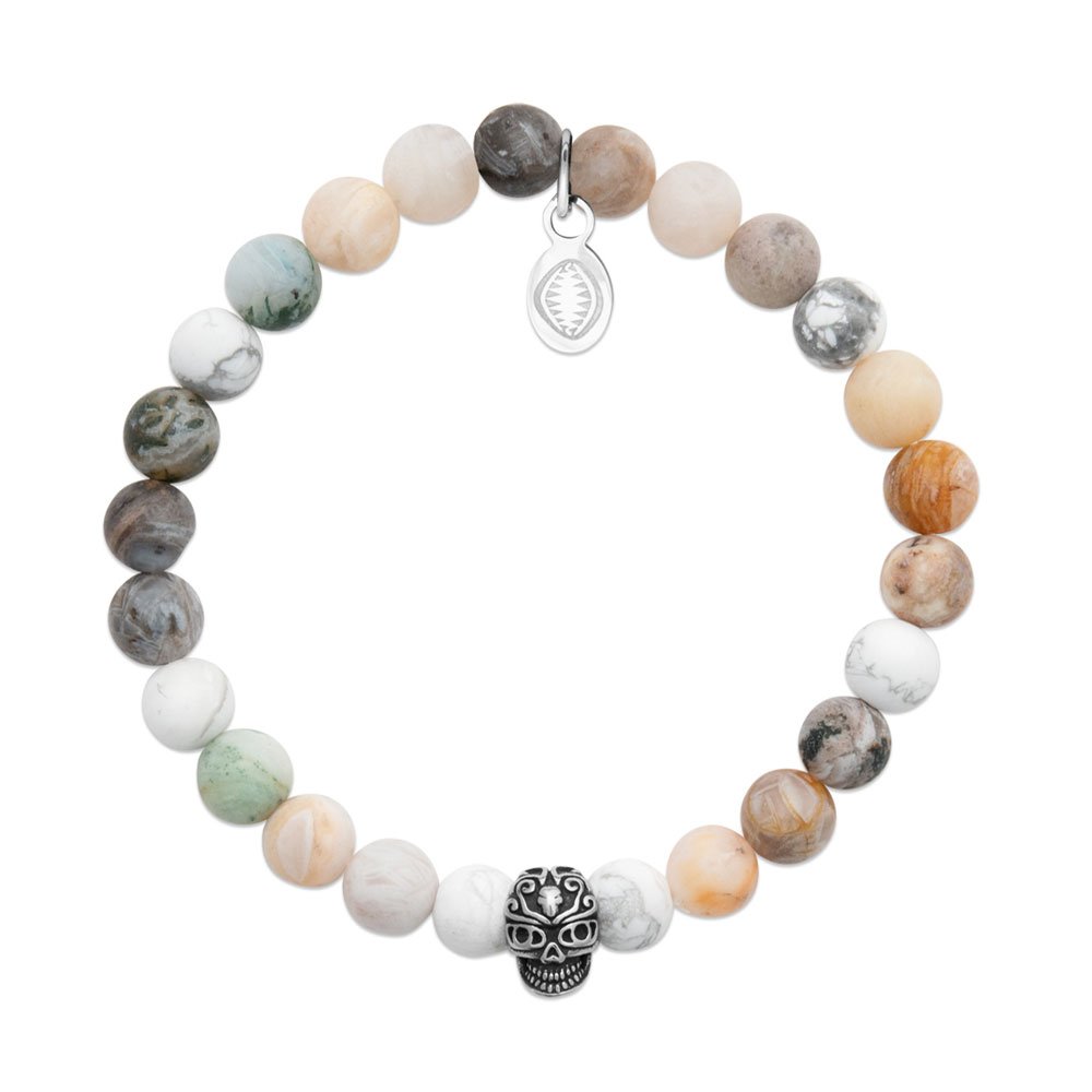 Steinarmband mit Totenkopf