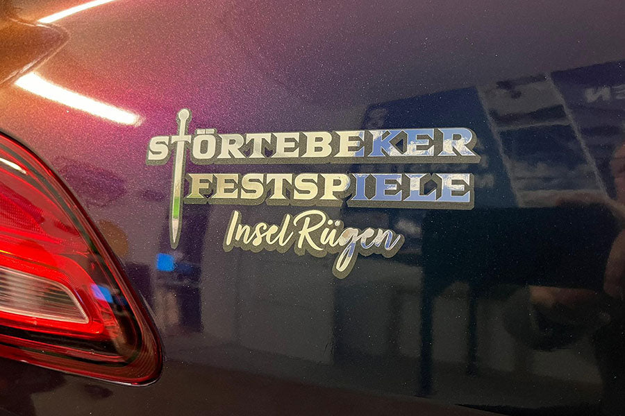 KFZ-Aufkleber in Spiegelfolie