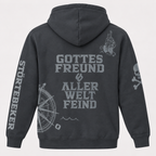 Störtebeker Hoodie „Legende“ – All-Overprint in Graphitgrau