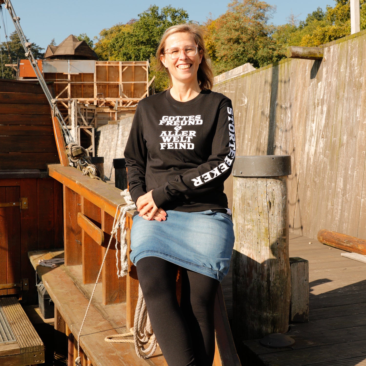 Gottes Freund - Störtebeker Langarmshirt schwarz – Unisex