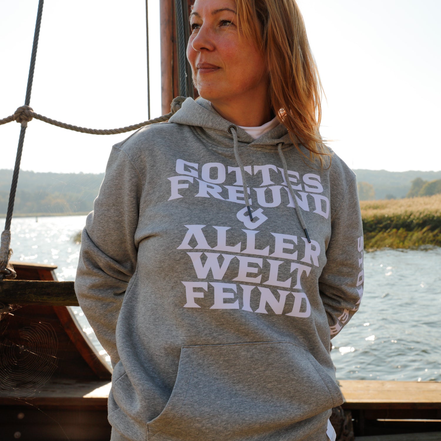 Störtebeker Gottes Freund – Flock EDITION - Störtebeker Hoodie grau – Unisex