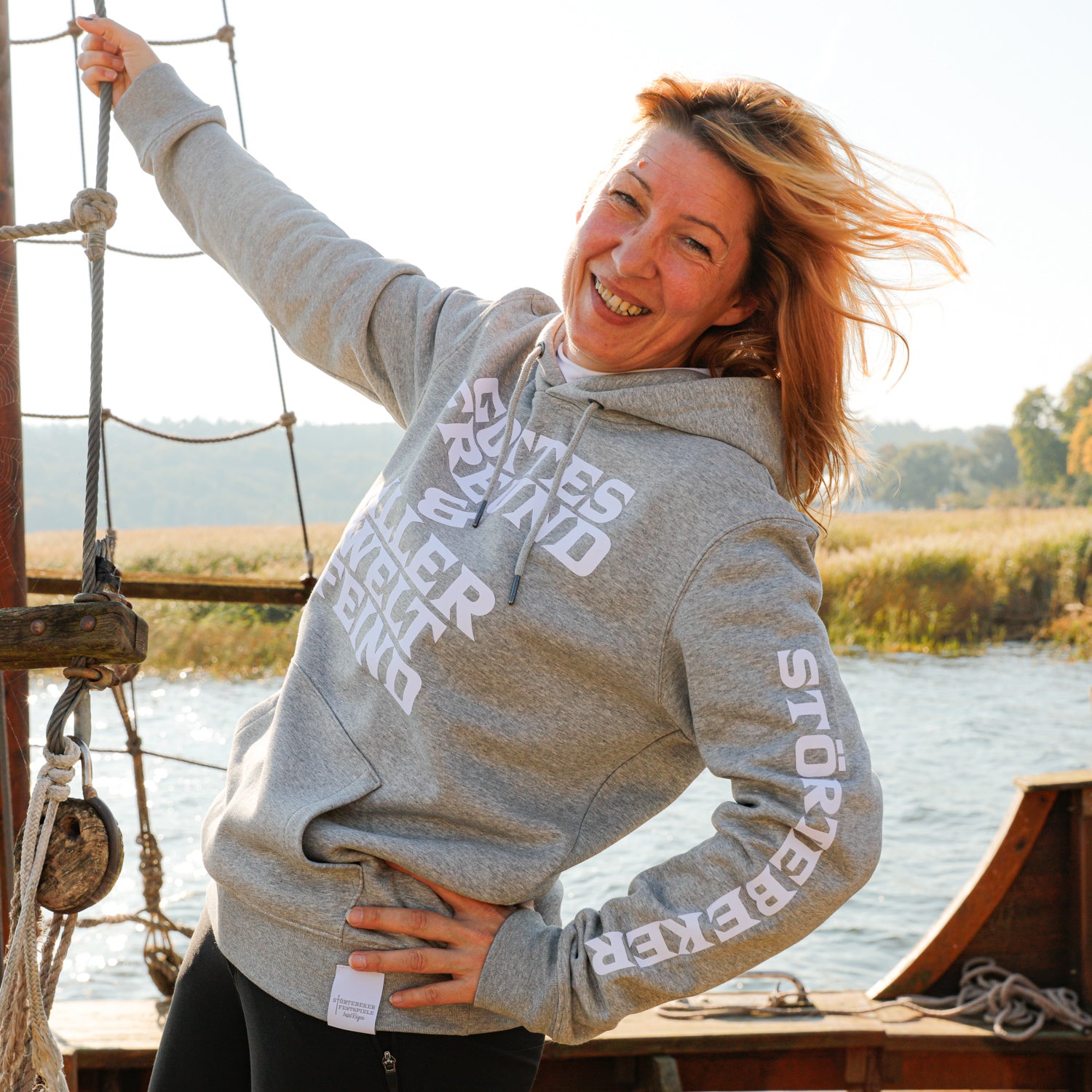 Störtebeker Gottes Freund – Flock EDITION - Störtebeker Hoodie grau – Unisex