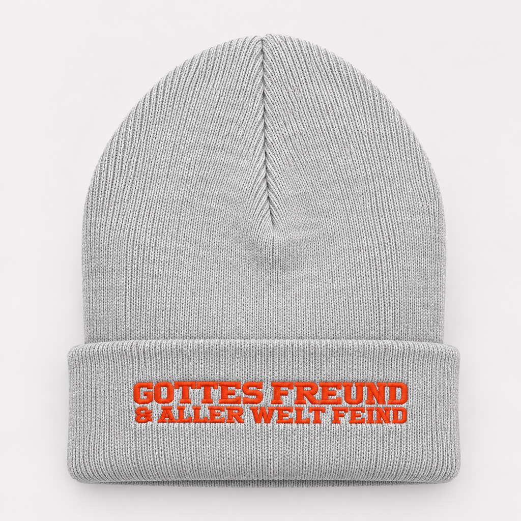 Störtebeker Unisex Mütze „Gottes Freund & aller Welt Feind“ in Heather Grey