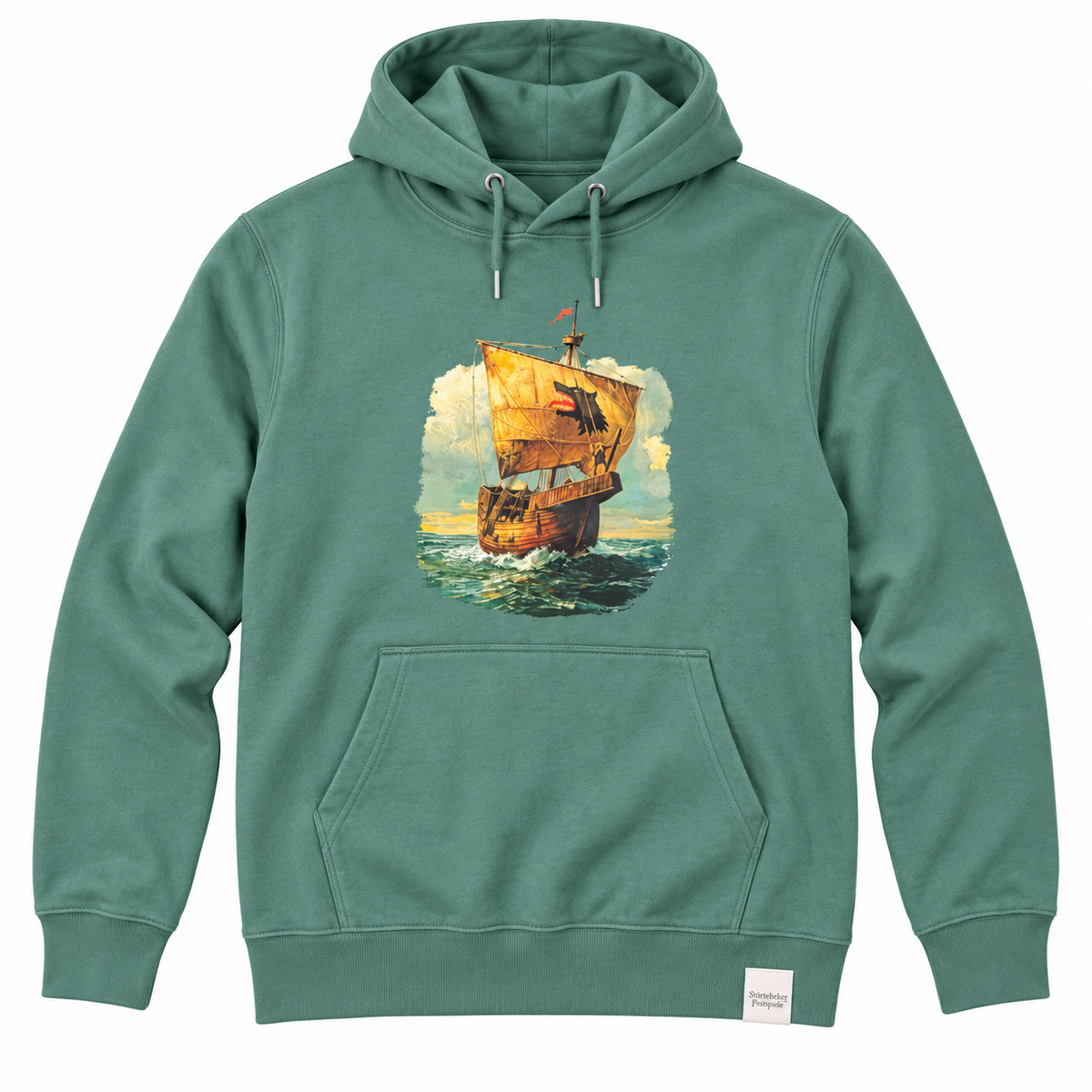 Störtebeker Unisex Hoodie „Kogge" in Boddengrün