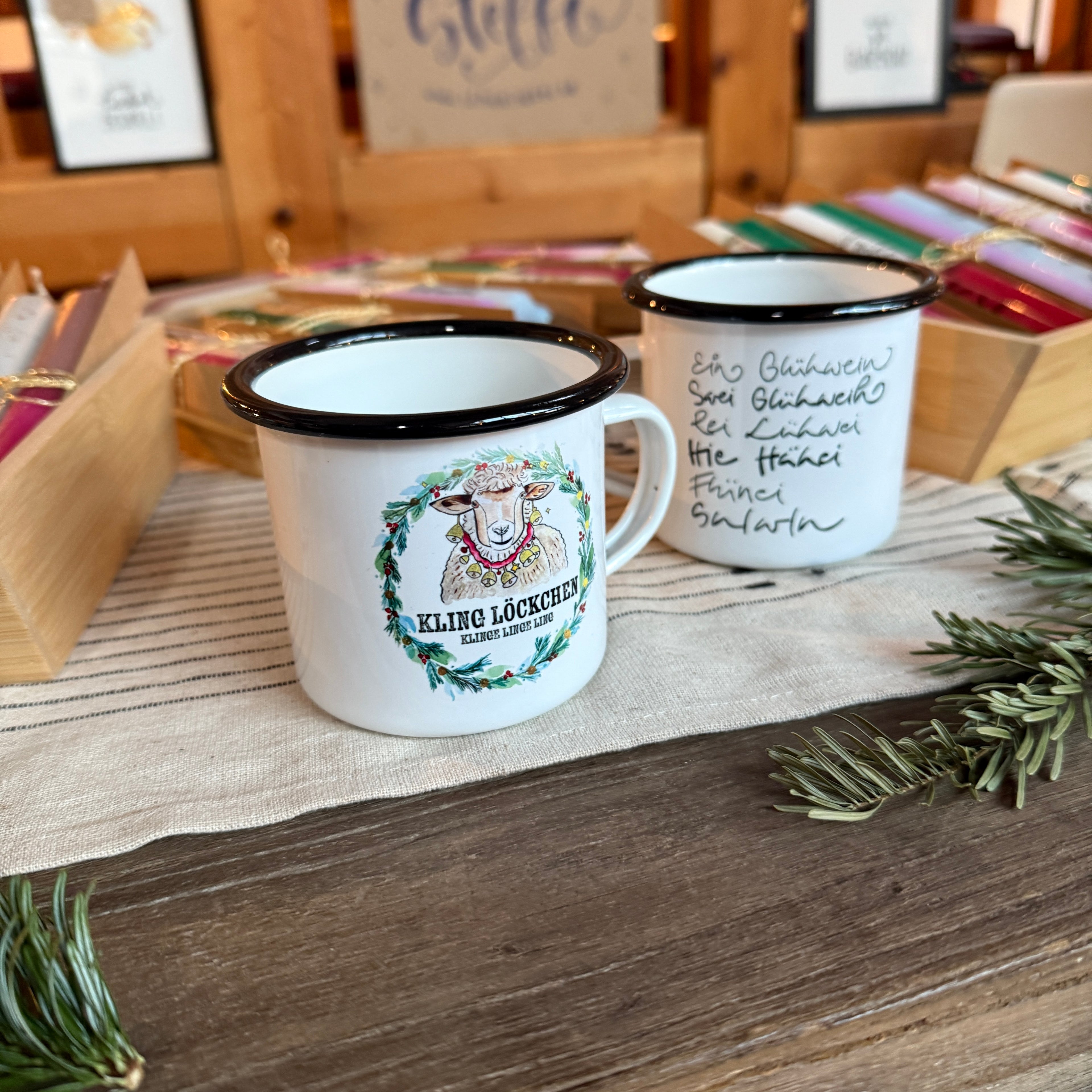 Klingel-Ingel Emaille Tasse »Weihnachten«