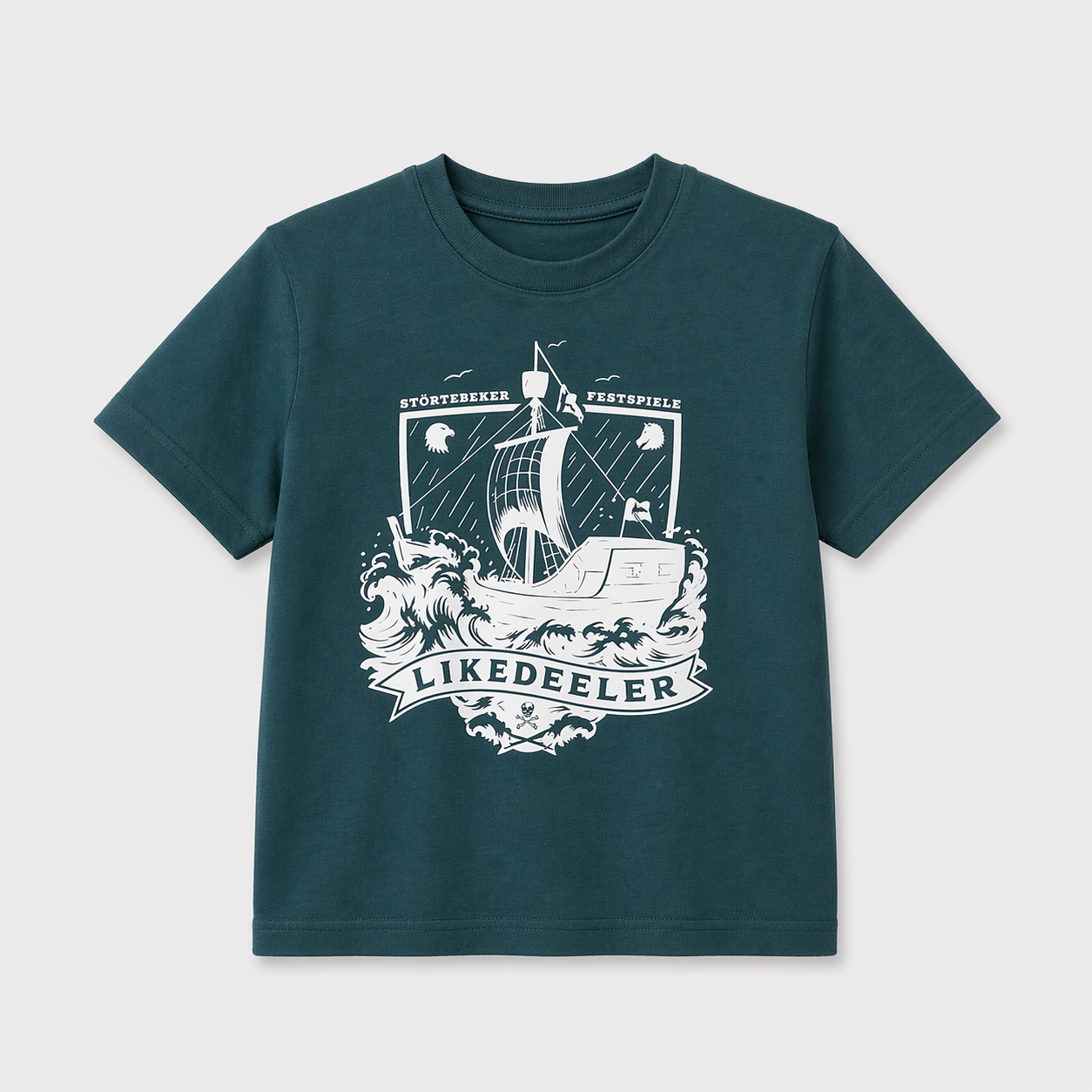 Störtebeker Kinder T-Shirt „Likedeeler" in petrol