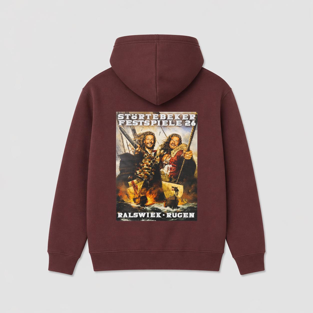 Störtebeker Unisex Hoodie „Plakat 2026" in rotbraun