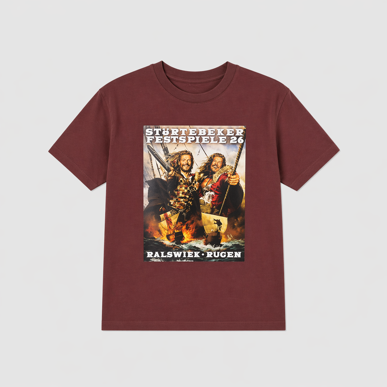 Störtebeker Unisex T-Shirt „Plakat 2026" in rotbraun