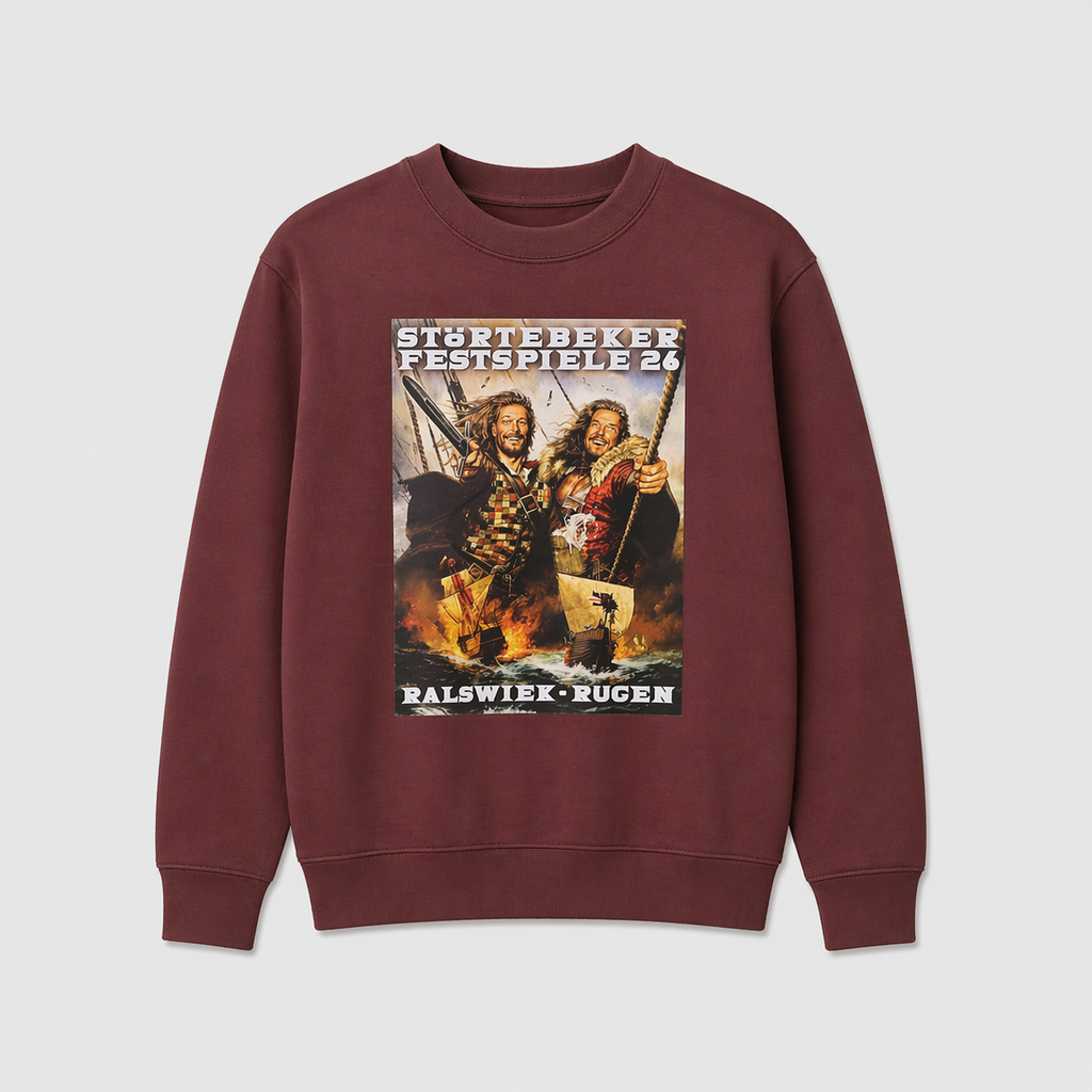 Störtebeker Unisex Sweatshirt „Plakat 2026" in rotbraun