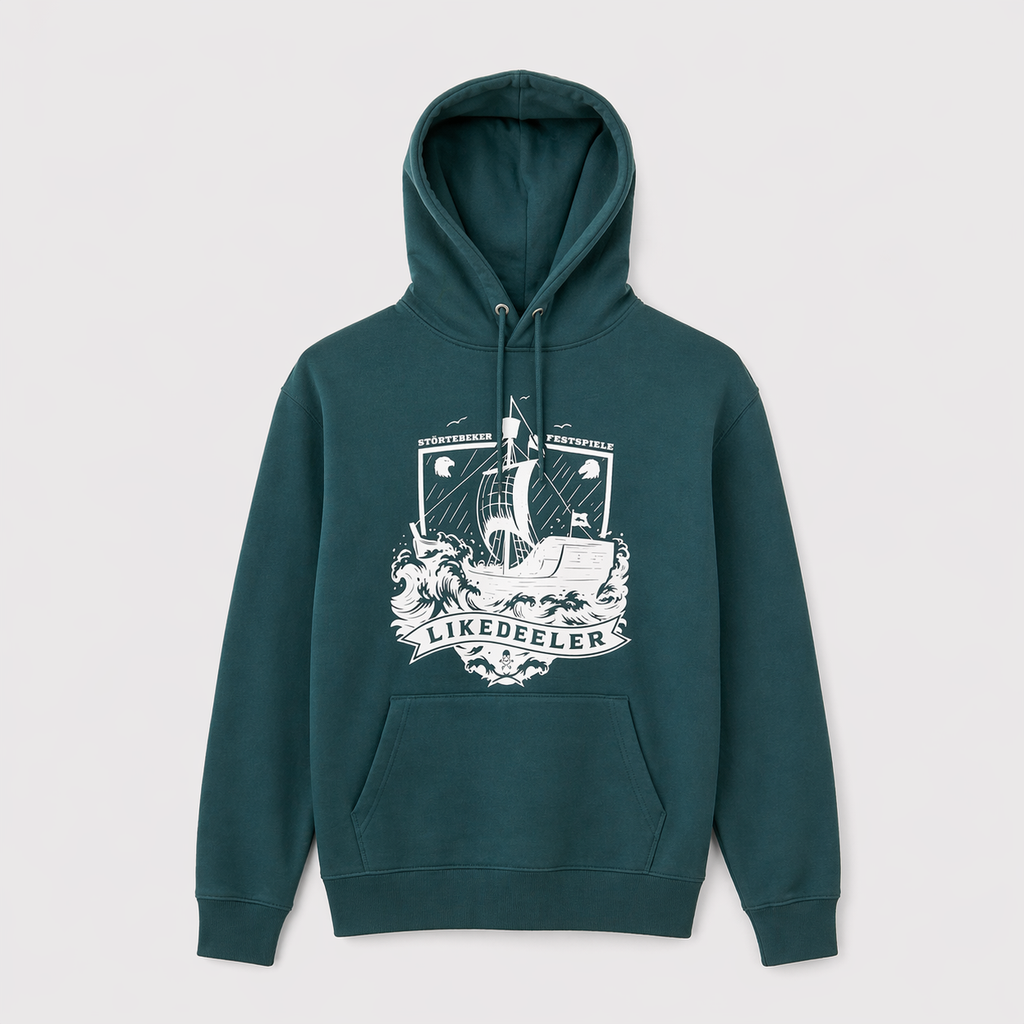 Störtebeker Unisex Hoodie „Likedeeler" in petrol