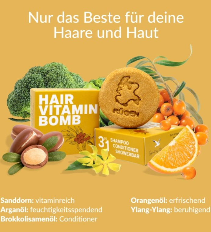 Spirit of Rügen – Festes Bio Shampoo/Conditioner/Duschbar Sanddornbrise
