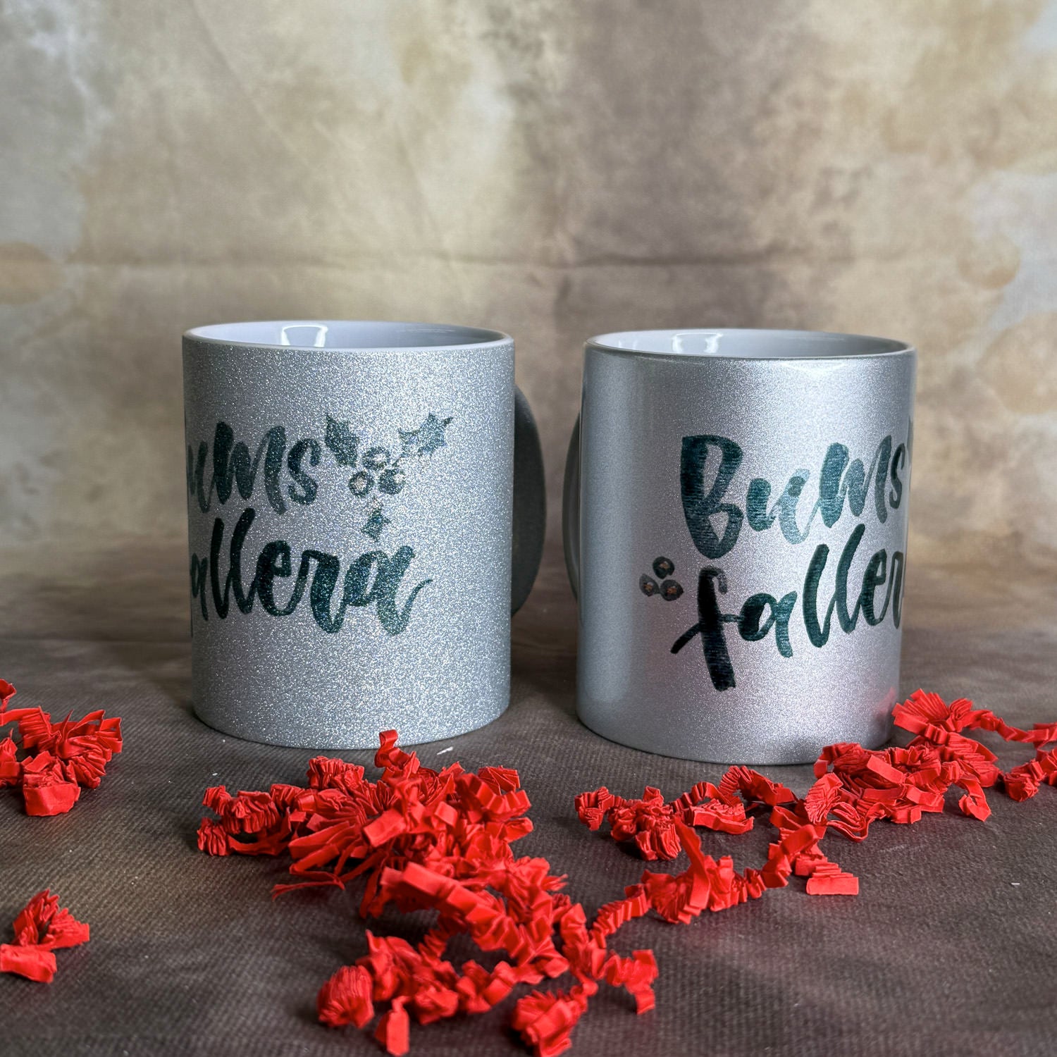 Keramik-Tasse „Weihnachten“ Bumsfallera & Früher war Mehr Lametta