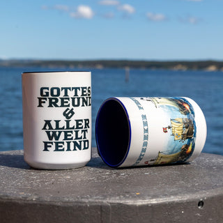 Störtebeker „HUMPEN“ 450 ml Mega Tasse mit "Gottes Freund & Aller Welt Feind" schwarz