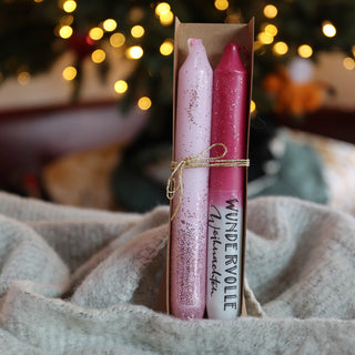 Weihnachtliche Kerzen im 2er Set