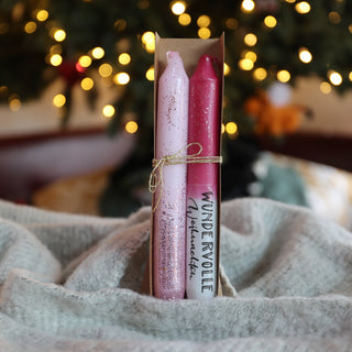 Weihnachtliche Kerzen im 2er Set