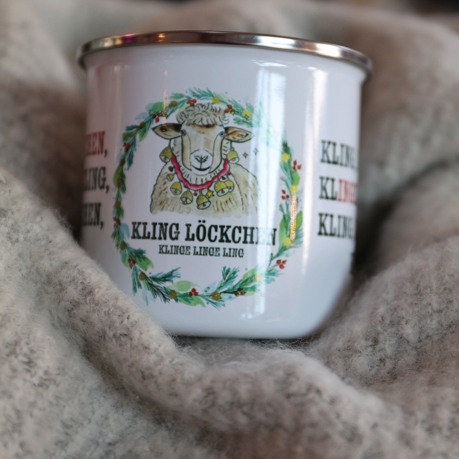Klingel-Ingel Emaille Tasse »Weihnachten«