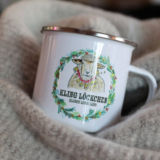 Klingel-Ingel Emaille Tasse »Weihnachten«