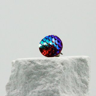 Ohrstecker Fischschuppen Grün | Blau