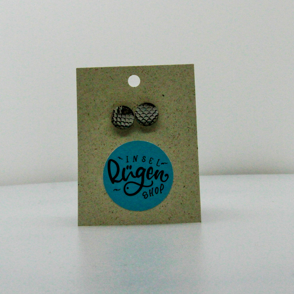 Ohrstecker Fischschuppen silber