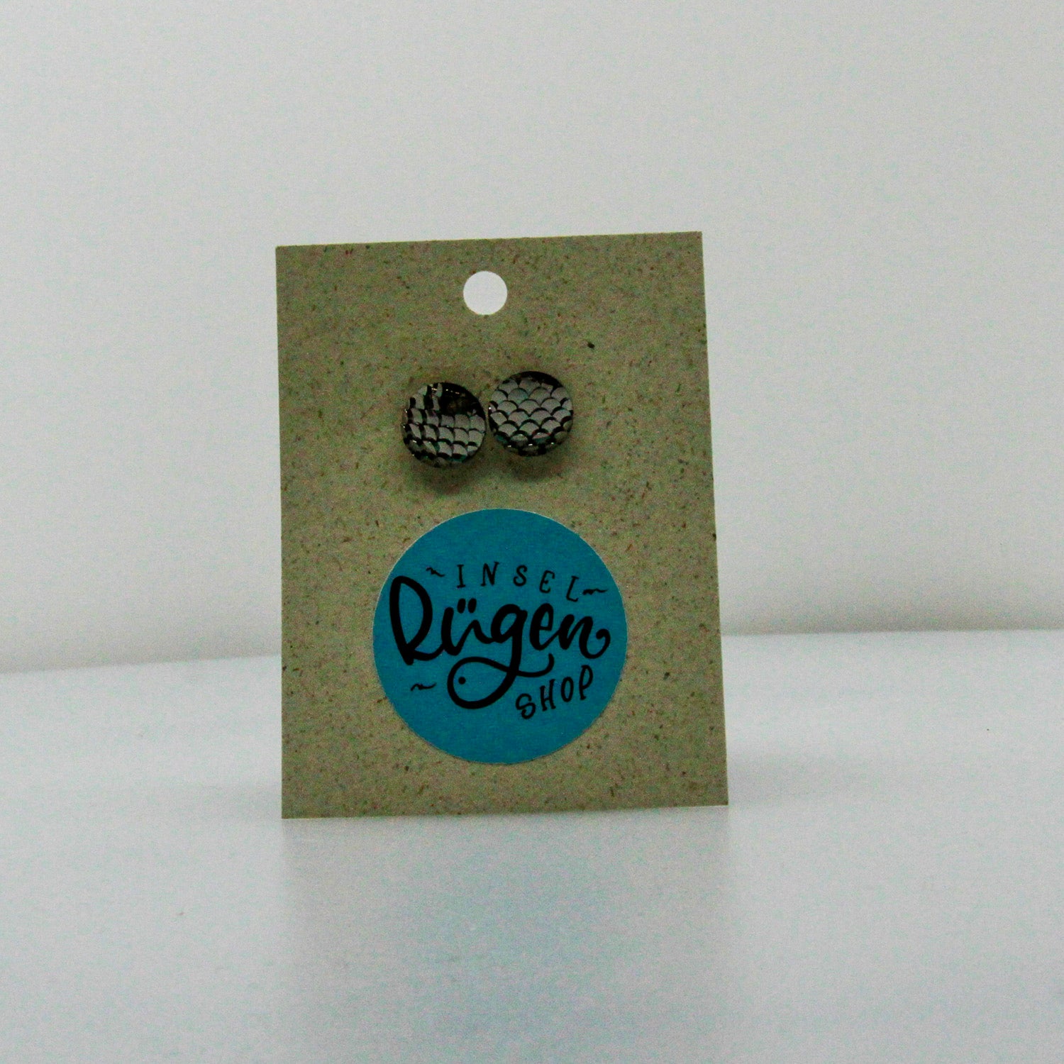 Ohrstecker Fischschuppen silber