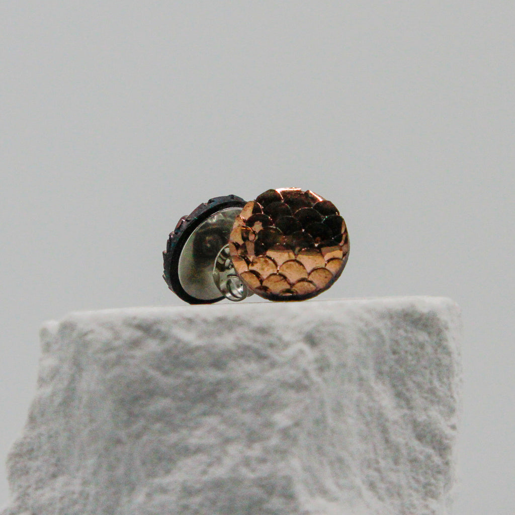 Ohrstecker Fischschuppen kupfer