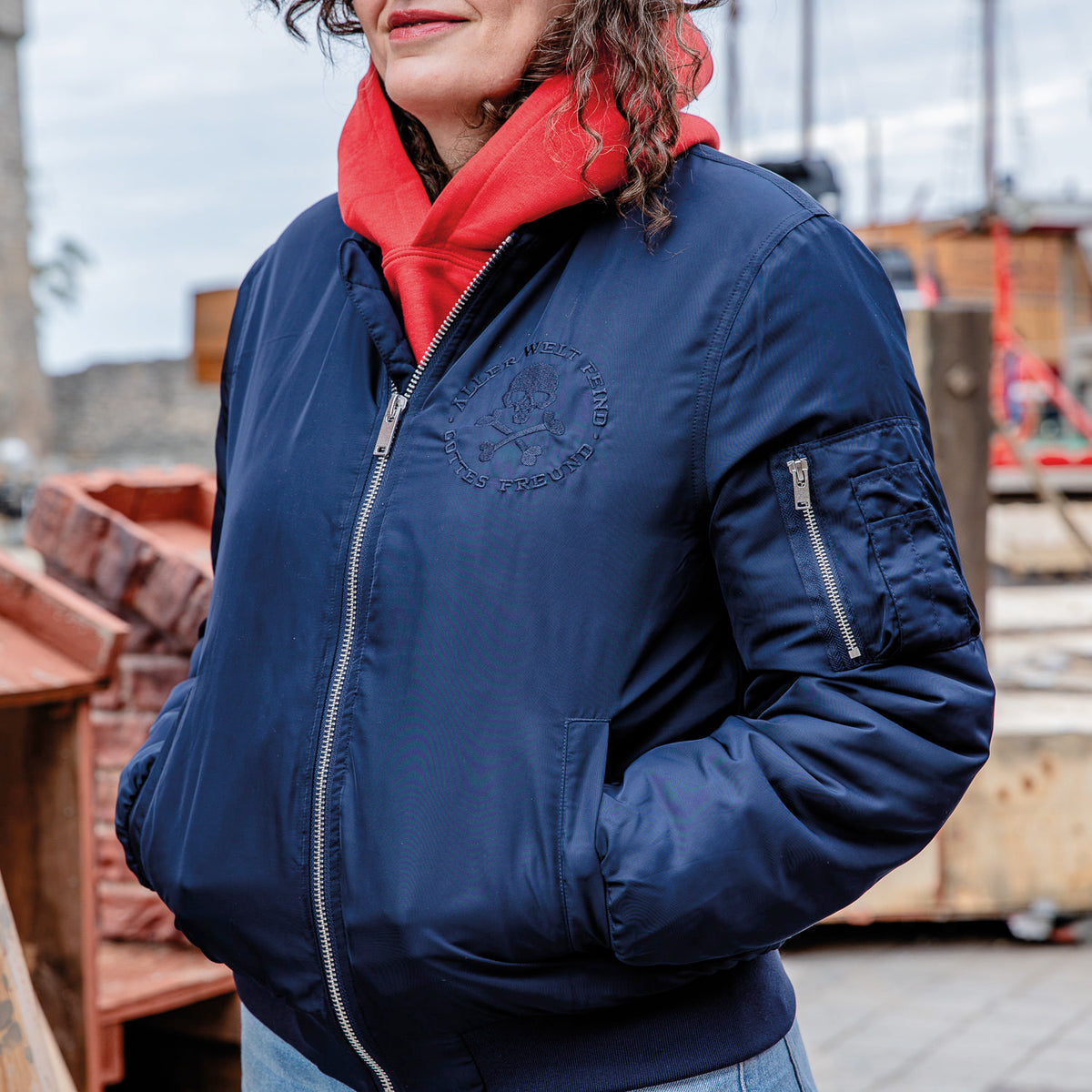 Störtebeker Unisex Bomberjacke in Navy