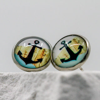 Ohrstecker pastell | blauer Anker