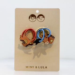 Haargummi 6er Set – Pferde in Rosa, Blau & Beige - von Mimi & Lula