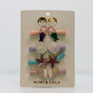 Haarspangen 8er Set – Glitzermuscheln für kleine Meermädchen (Mimi & Lula)
