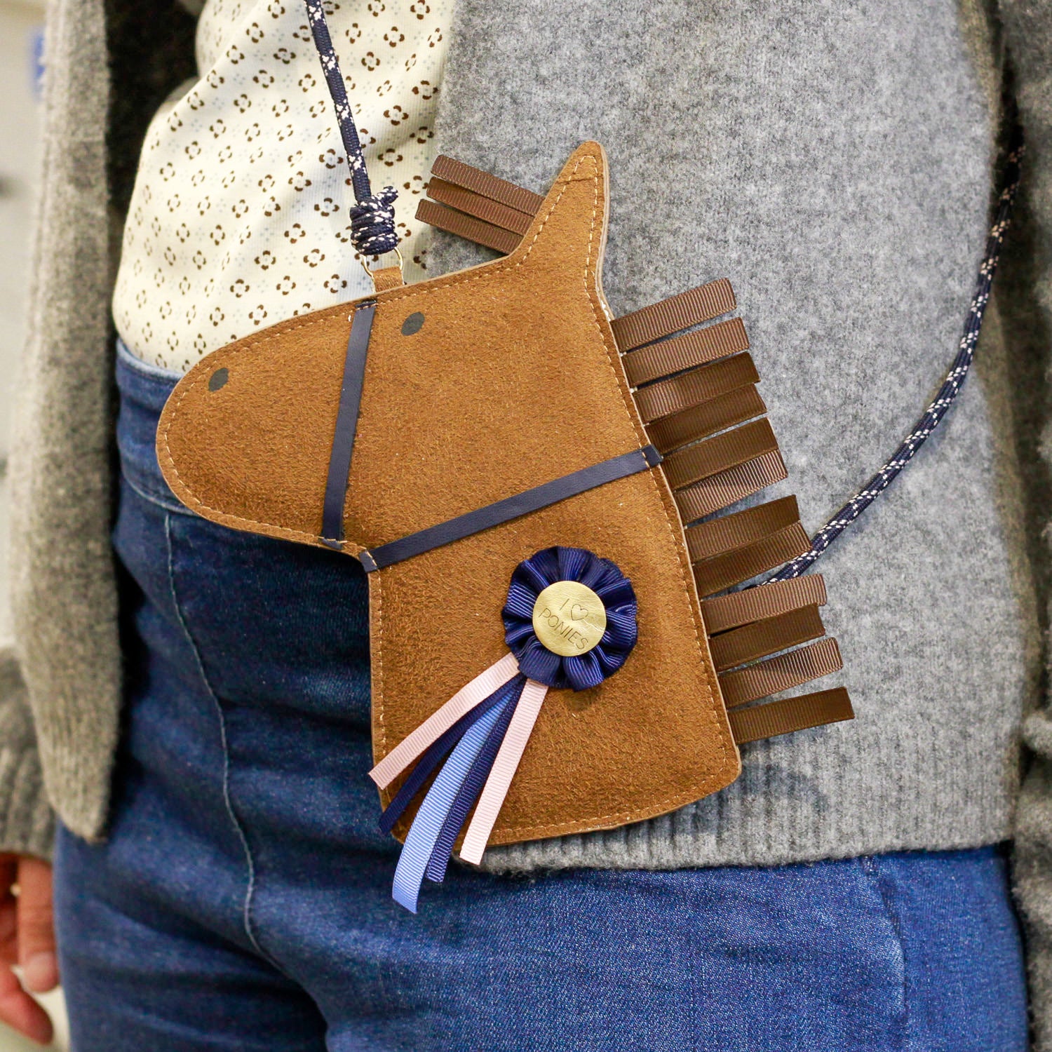 Kindertasche Pferdekopf „I love Ponies“ Dunkelbraun – von Mimi & Lula