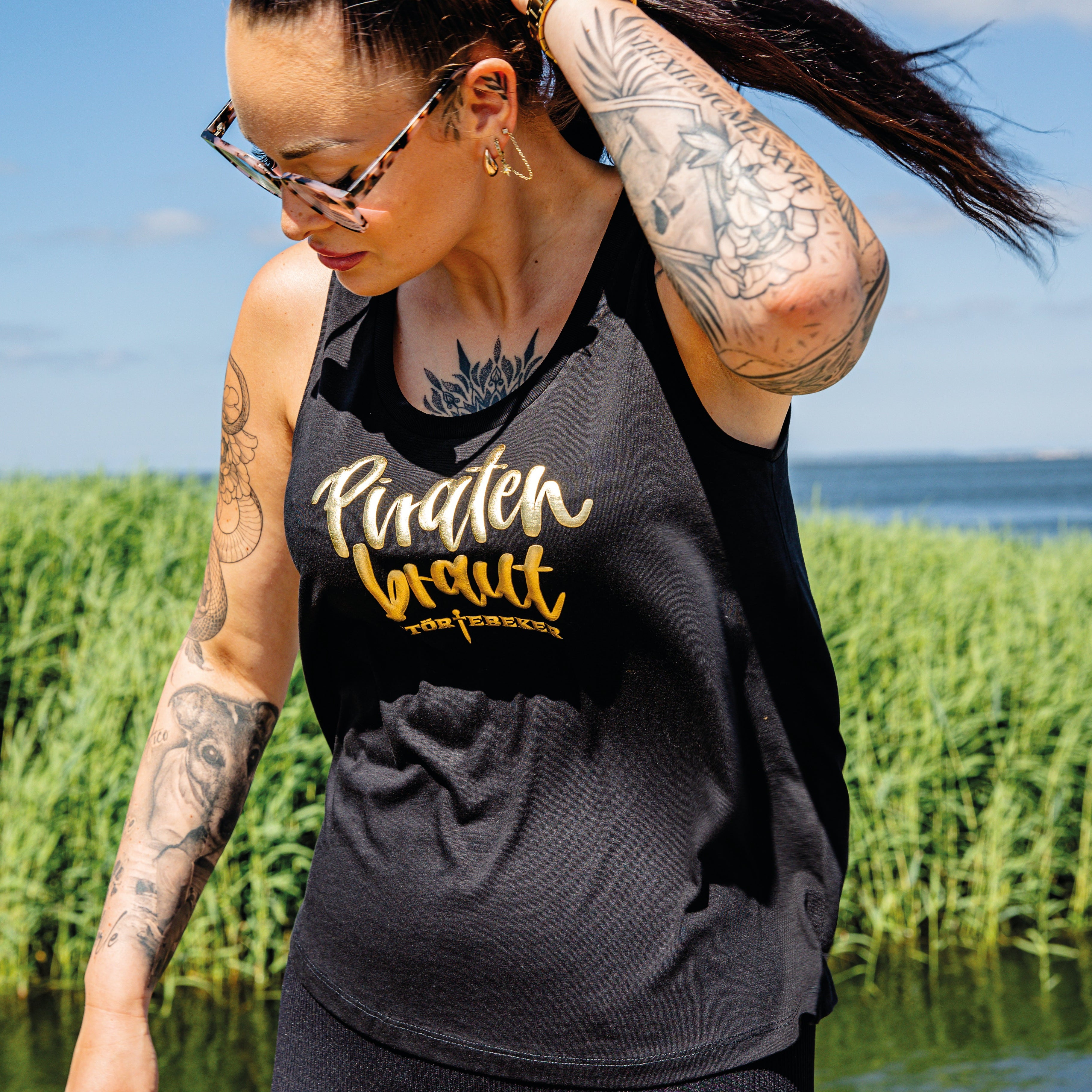 Störtebeker Frauen Tank-Top „Piratenbraut" in schwarz
