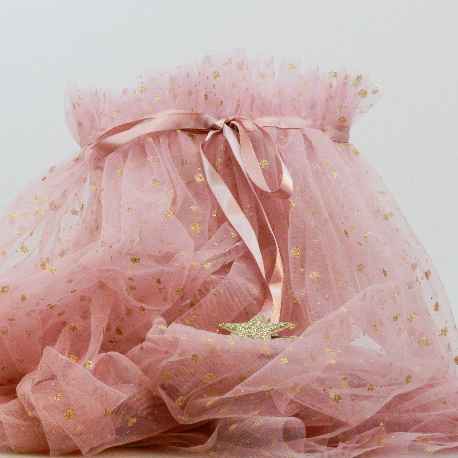 Prinzessinnen-Umhang – Rosé mit goldenen Glitzersternen – von Mimi & Lula