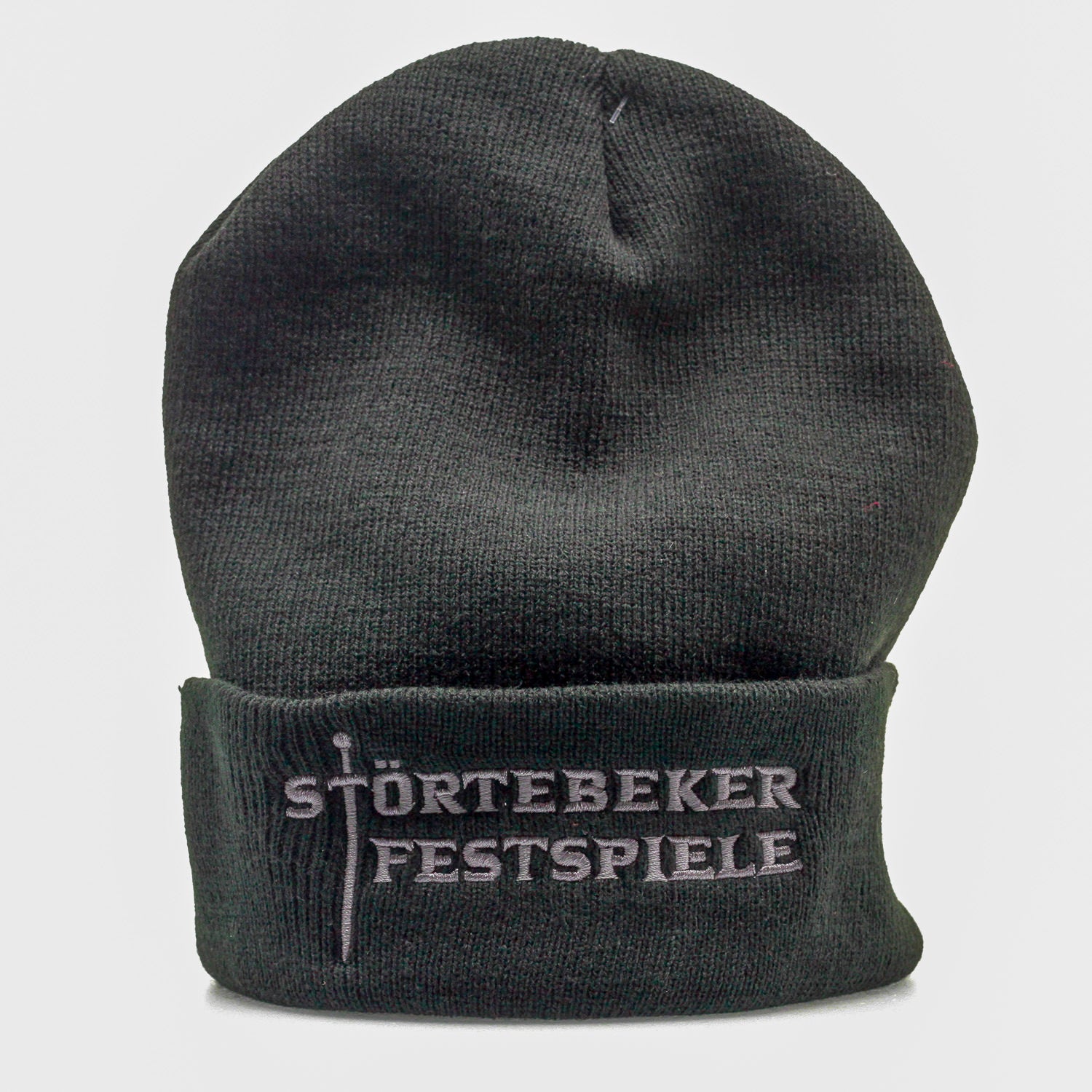 Störtebeker Mütze – „Logo Störtebeker Festspiele “ | Stick auf blau | grau oder petrol