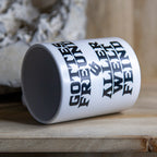 Keramik-Tasse „Gottes Freund aller Welt Feind“