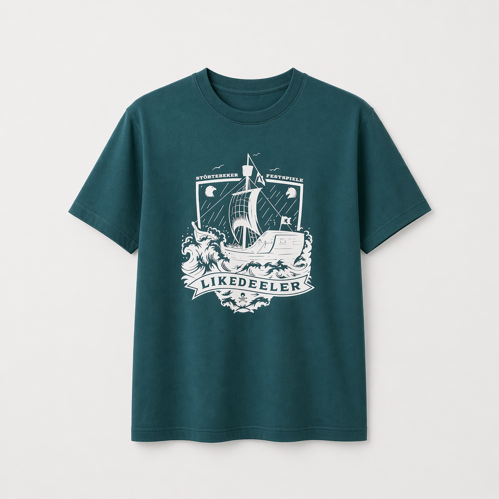 Störtebeker T-Shirt „Likedeeler" in petrol