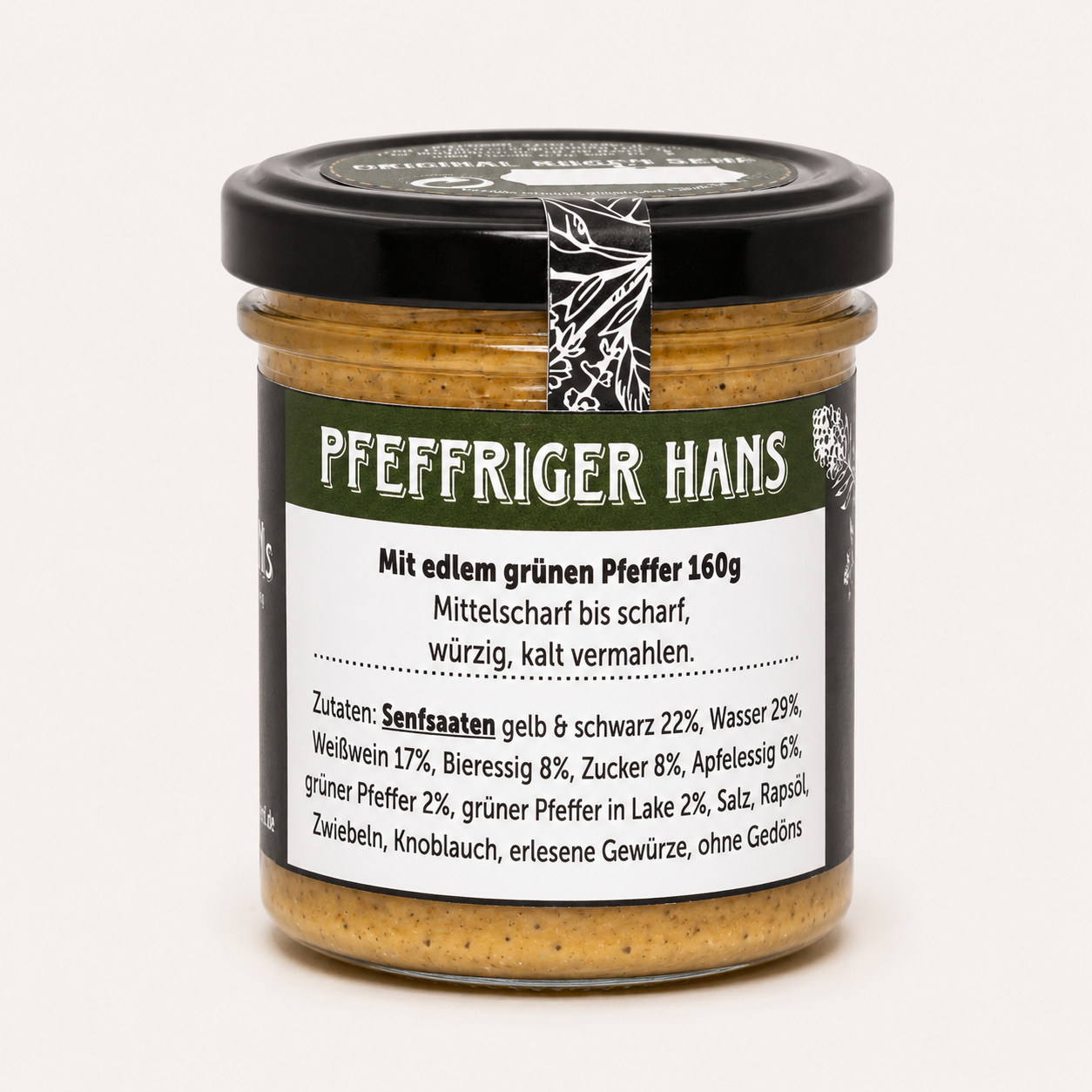Glenns Original Rügen Senf - Pfeffriger Hans Pfeffer Senf