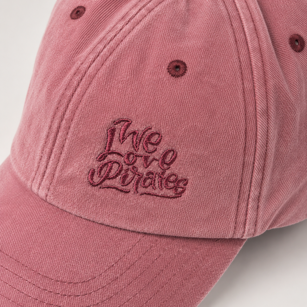Basecap "We Love Pirates" washed pink