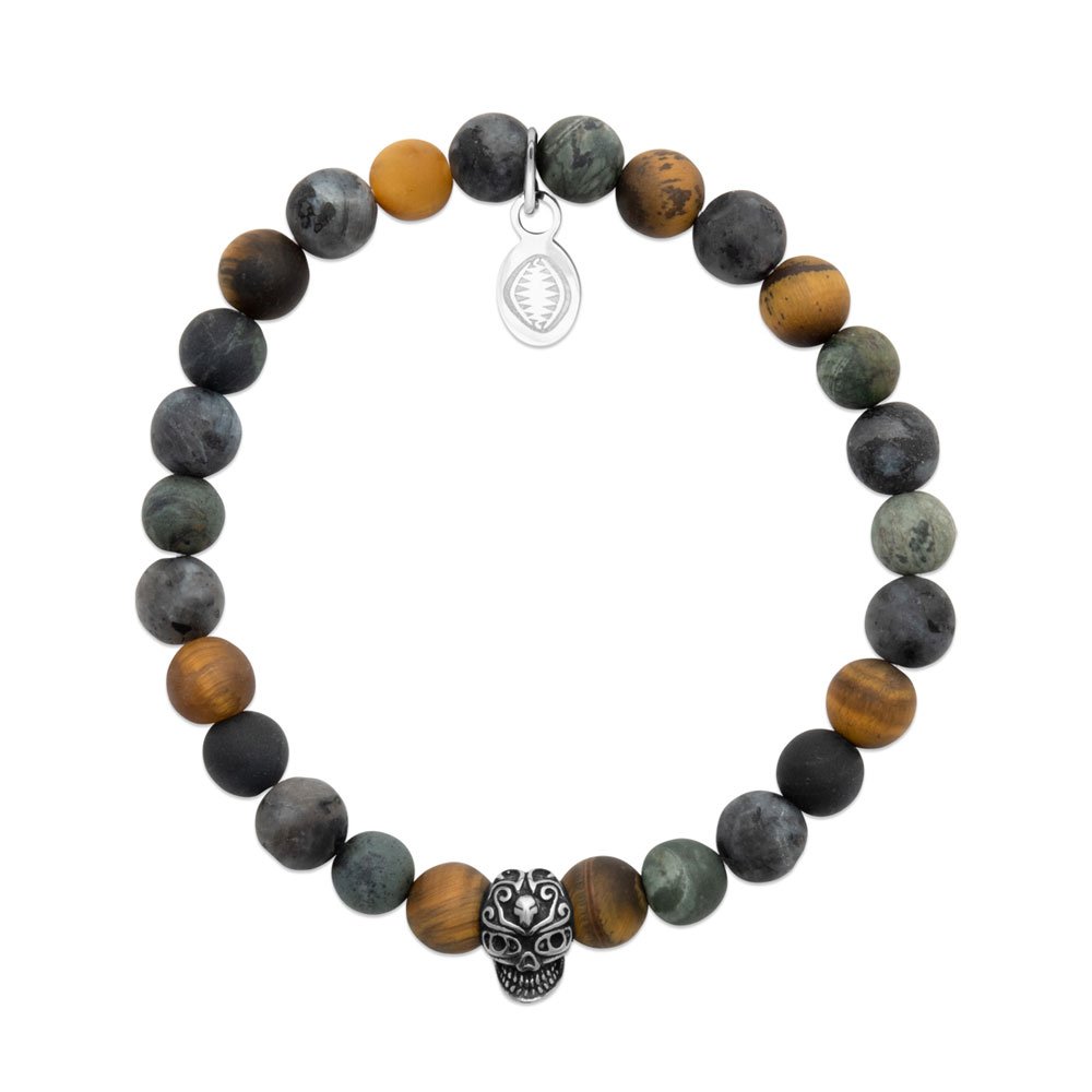 Steinarmband mit Totenkopf