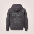Störtebeker Hoodie „Legende“ – All-Overprint in Graphitgrau