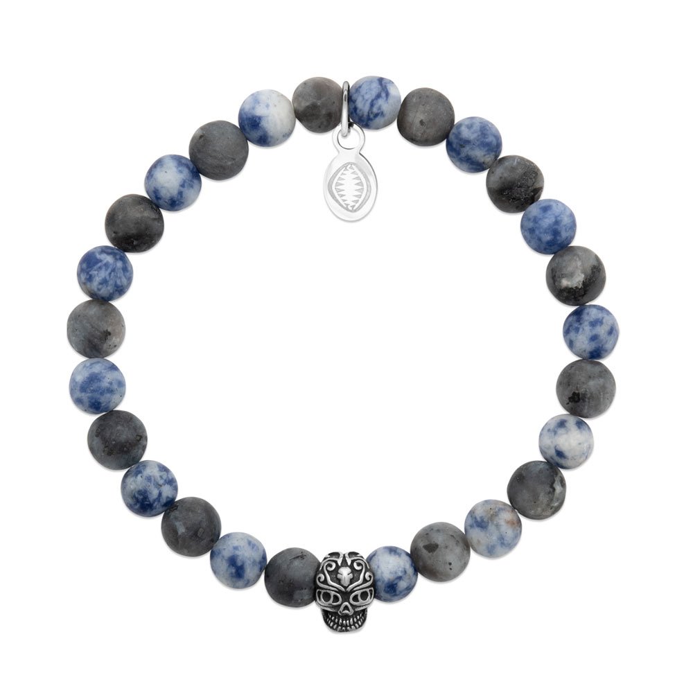 Steinarmband mit Totenkopf