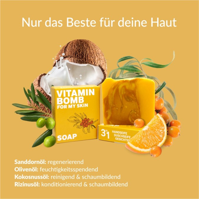 Bio 3-in-1 Naturseife Sanddornbrise