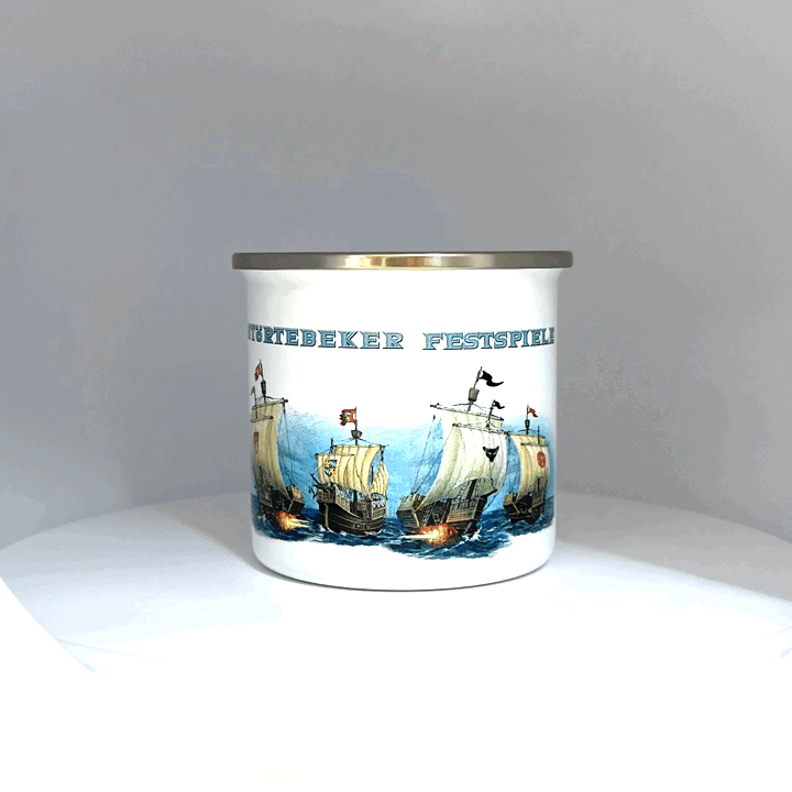 Emaille Tasse „Koggen“ 500 ml