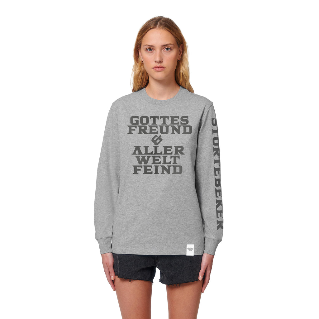 Gottes Freund - Störtebeker Langarmshirt grau – Unisex