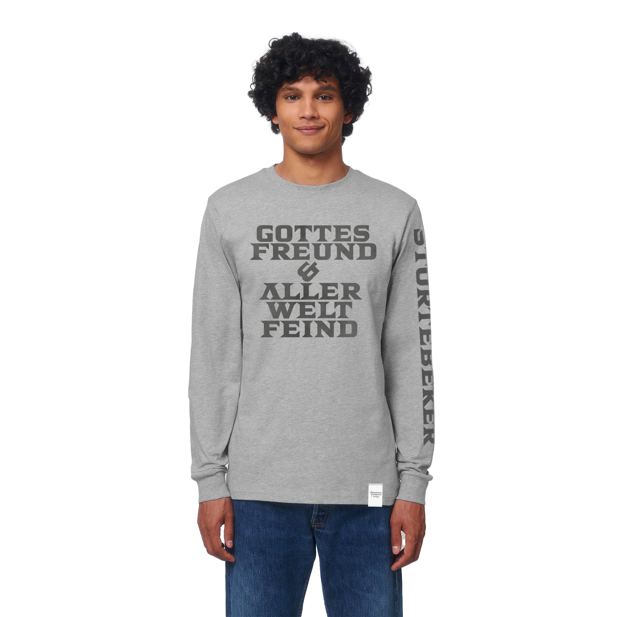 Gottes Freund - Störtebeker Langarmshirt grau – Unisex