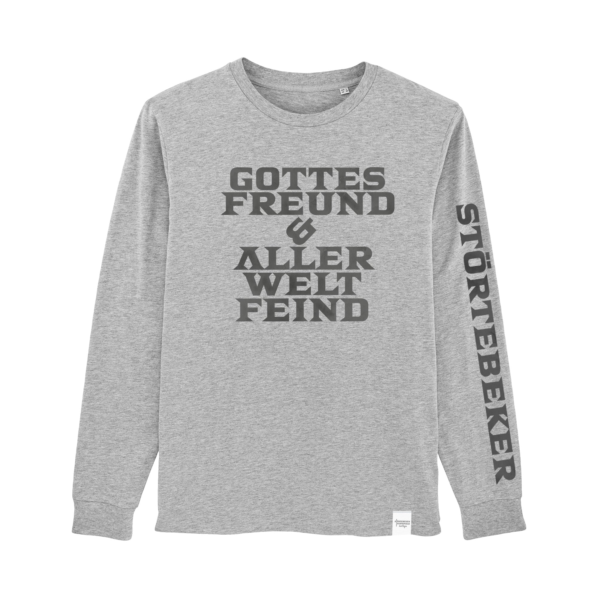 Gottes Freund - Störtebeker Langarmshirt grau – Unisex