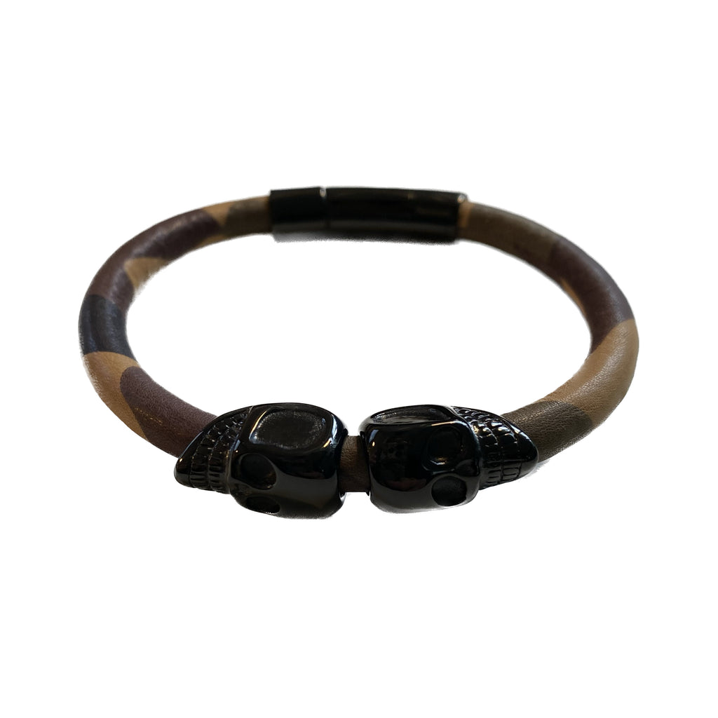 Lederarmband "Camouflage Skull"